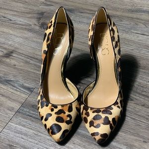 NWOT BCBG Leopard Print Faux Calf Hair High Heel